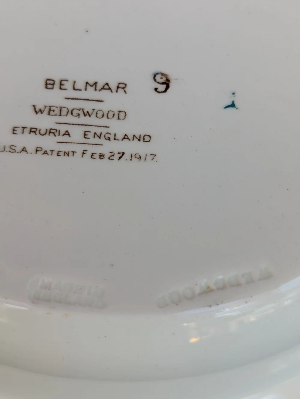 VTG Wedgwood Belmar Oval Serving Vegetable Bowl Flowers Basket Cottagecore White